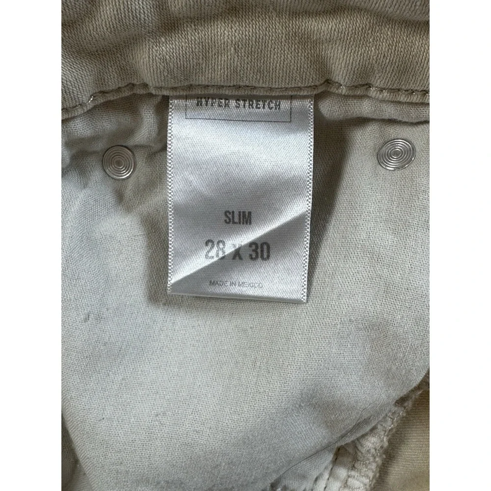 Express Jeans Mens 28x30 Slim Fit Hyper Stretch Beige Denim Casual